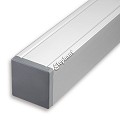 Aluminium paal 7x7x99 cm blank (incl kap en houten kern)