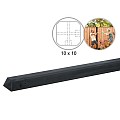 Betonpaal glad met diamantkop 10x10x280 cm, antraciet ongecoat, hoekpaal