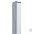Aluminium paal 7x7x186 cm blank (incl kap en houten kern)
