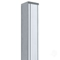 Aluminium paal 9x9x186 cm blank (incl kap en houten kern)