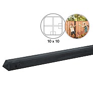 Betonpaal glad met diamantkop 10x10x280 cm, antraciet ongecoat, hoekpaal