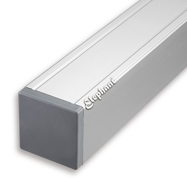 Aluminium paal 7x7x186 cm blank (incl kap en houten kern)