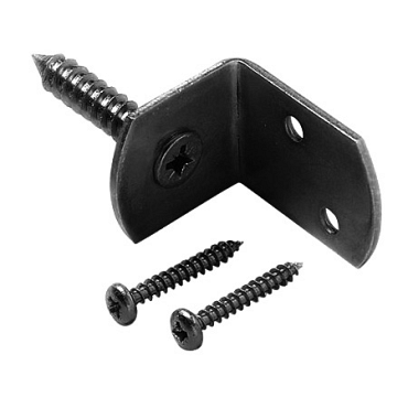 L-beslag inclusief schroeven, 4 stuks op kaart, zwart gepoedercoat