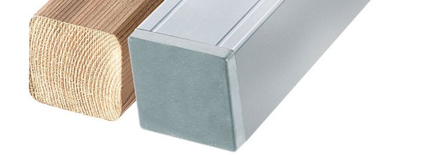 Aluminium schuttingpaal 9x9 cm blank