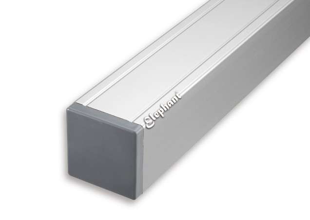 Aluminium paal 7x7x186 cm blank (incl kap en houten kern)