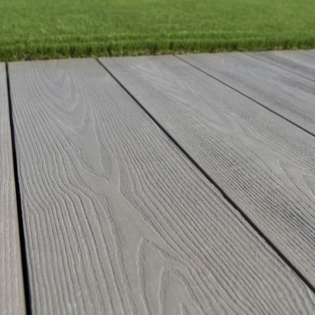 Composiet vlonderplank Vintage, Antraciet 1,9x13,5x500 cm