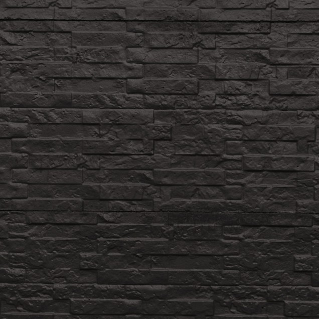 Betonplaat dubbelzijdig leisteenmotief 36x3.5x184 cm, antraciet gecoat