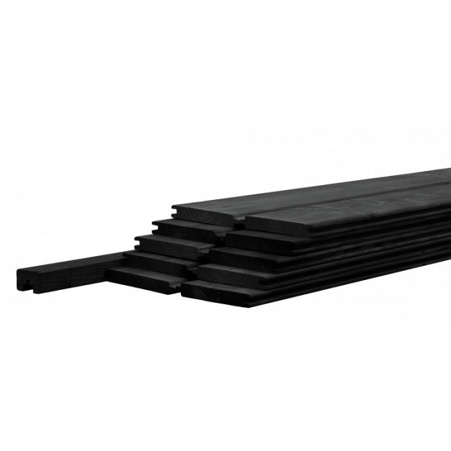 Betowood scherm douglas inclusief afdekkap 187x224 cm, zwart gedompeld