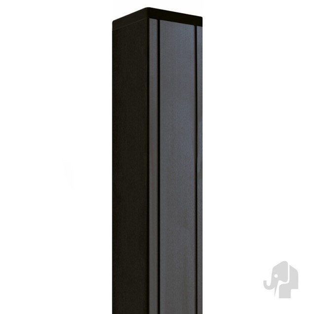 Aluminium paal 9x9x186 cm antraciet (incl kap en houten kern)