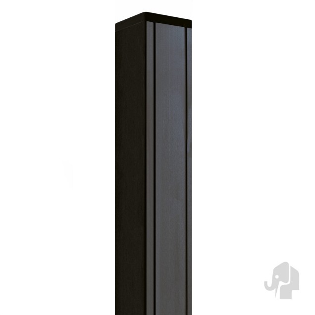 Aluminium paal 7x7x186 cm antraciet (incl kap en houten kern)