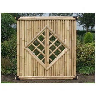 Bamboerolscherm in stalen frame