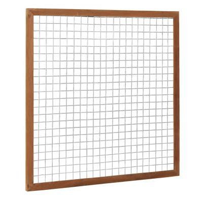 Hardhouten betonijzertrellis met maas 7.5x7.5 cm, in raamwerk 4.5x7.0 cm, 180x180 cm