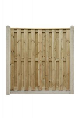 Betonpaal met sleuf en diamant kop t.b.v. schutting 11.5x11.5x278 cm, grijs eindpaal, ongecoat