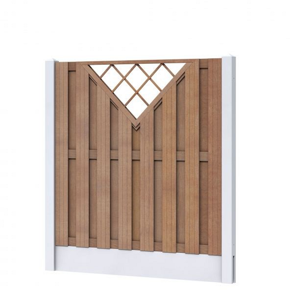 Betonpaal glad met diamantkop 10x10x310 cm, grijs ongecoat, tussenpaal t.b.v. 2 betonplaten