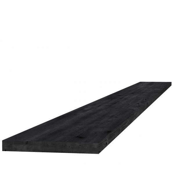 Douglas fijnbezaagde plank 2.2x20x400 cm, zwart gedompeld