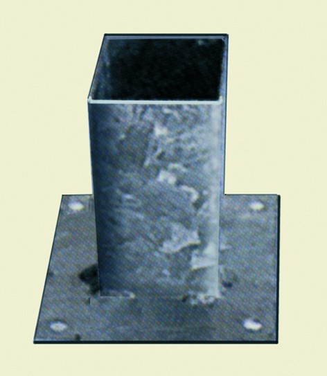 Vloerpaalhouder verzinkt 9x9 cm